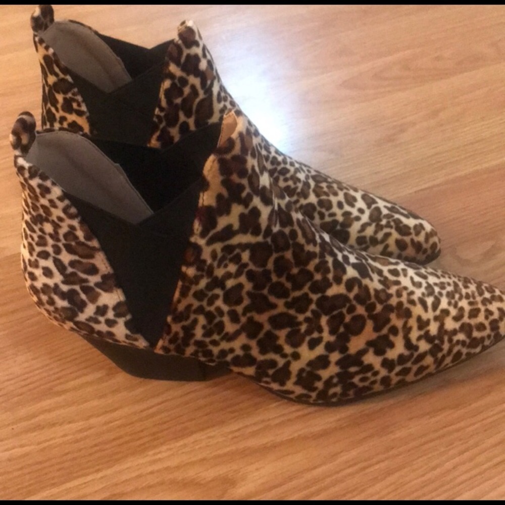 Velvet Leopard Print Booties